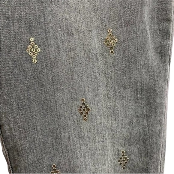 Sundance Primrose Party Gray Embellished Jeans Slim Fit Sequins Sz 29 - Picture 9 of 14